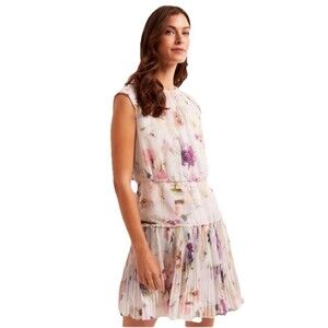 Ted Baker Saintly Floral Sleeveless Fit & Flare Mini Dress Size 1